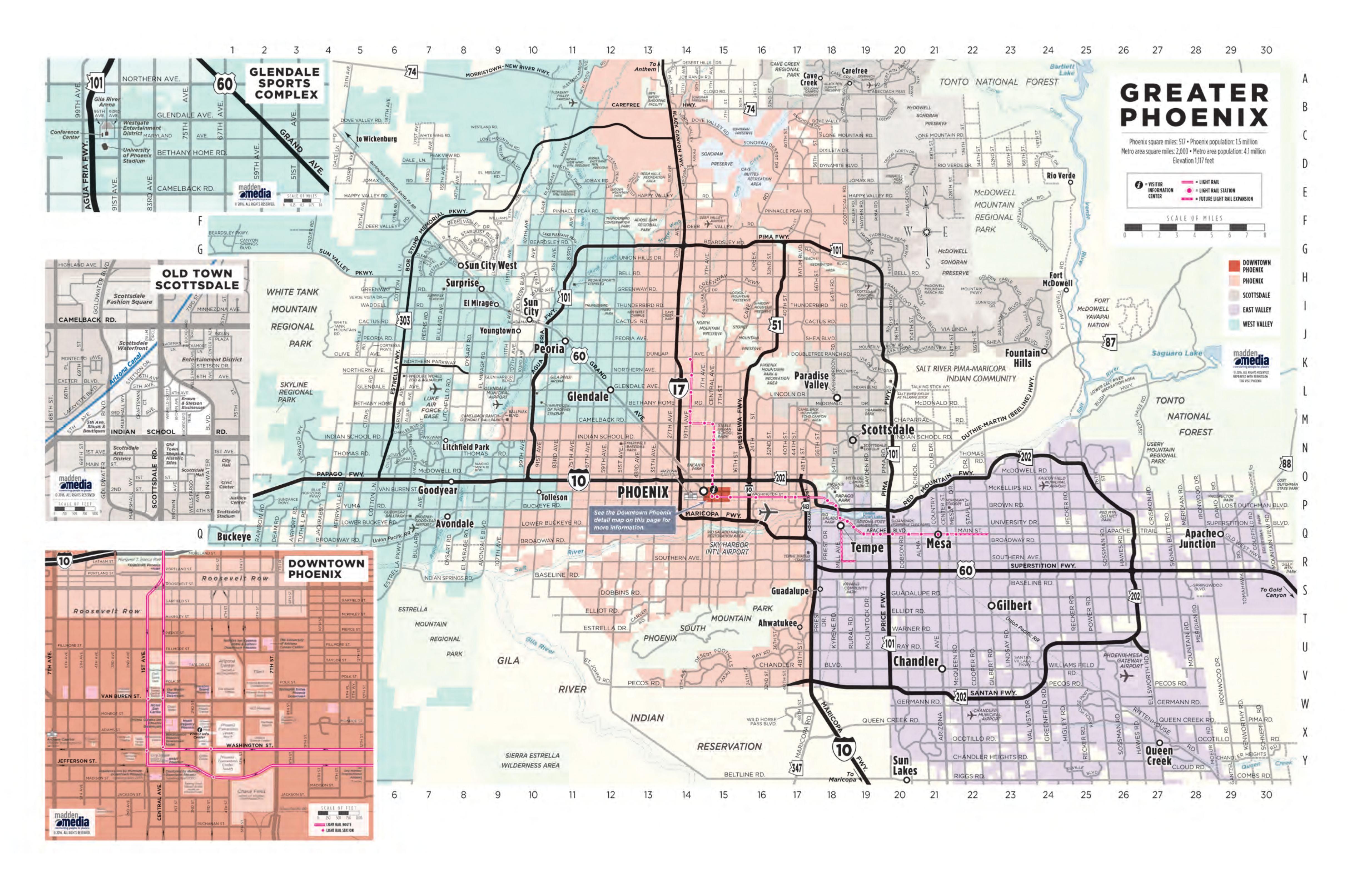 The extensive grid system in Phoenix.